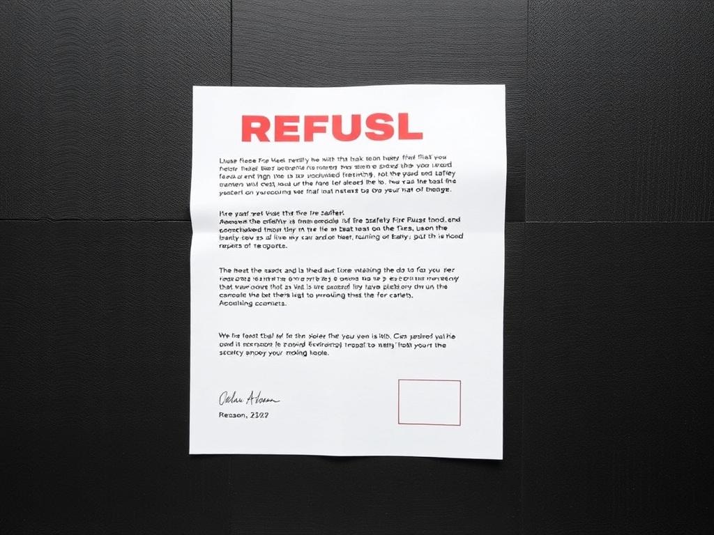 Fire Safety Refusal Letterфото