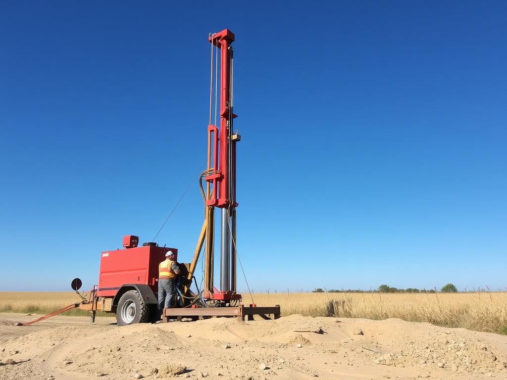 Drilling wells in sand for farm water supply Drilling wells in sand for farm water supplyфото